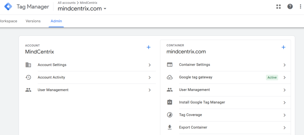 Log into Google Tag Manager